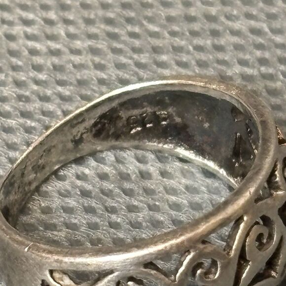 Vintage Ring 25 Sterling Silver Filigree Scroll Openwork Band Ring Size 6 - Picture 7 of 8